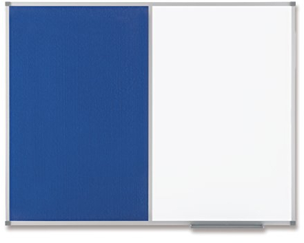Nobo Classic Combination Board Drywipe and Felt with Aluminium Frame 1200x900 mm (White/Blue)