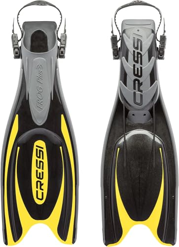 Cressi Herren Flossen Frog Plus, schwarz/gelb, 42/44, BF205142