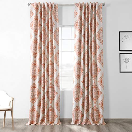 HPD Half Price Drapes Geometric Printed Rod Pocket Room Darkening Curtains for Living Room & Bedroom 50W X 84L, (1 Panel), Henna