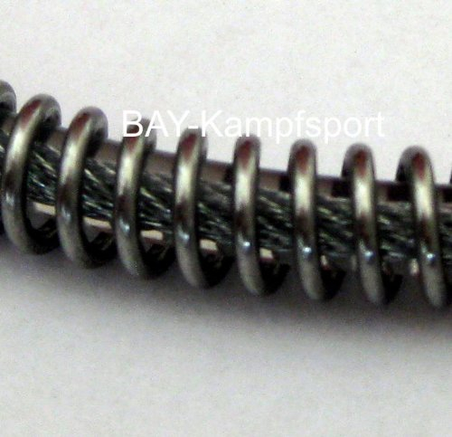 BAY Spiralenschutz für Stahl-Springseil, Outdoor-Schutzfeder für Stahlseele, Geeignet für Beton und Teer, Silber