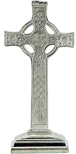 I LUV LTD Crucifix Cross Scottish Celtic Iona Fine Pewter Free-standing 177mm