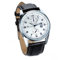 JewelryWe Herrenuhr Leder Quarz Uhr: Klassische Einfache Analog Quarzuhr Wasserdicht Armbanduhr Herren Schwarz Lederarmband Business Casual Uhr mit Arabischen Zahlen