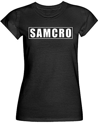 Damen SOA Anarchy T Shirt S-2XL Samcro Redwood Original Jax Teller Reaper, Schwarz, L