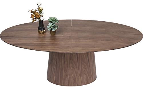 Kare Design Ausziehtisch Benvenuto Walnut, Oval, 6-8 Personen, hochwertige Verarbeitung, Stilvoll, Ausziehbar, Robust, Esstisch, Arbeitstisch, Wohnzimmer, Büro, 76x200x110 cm (H/B/T)