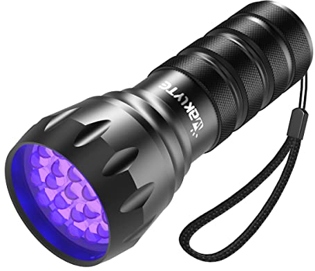 Waklyte Black Light UV Flashlight, 395nm, 21 LED, Powerful Mini Blacklight for Pet Urine Detection, Scorpion, Resin Curing, Bed Bug, Nails