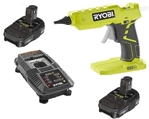 Ryobi One + 18Volt Lithium Ion Hot Glue Gun P305 + (2) Batteries P102 + Charger P118 (Bulk Packaged)