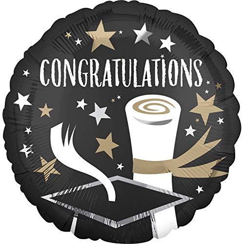 amscan 3935001 Folienballon Satin Infused Congratulations Grad, Mehrfarbig