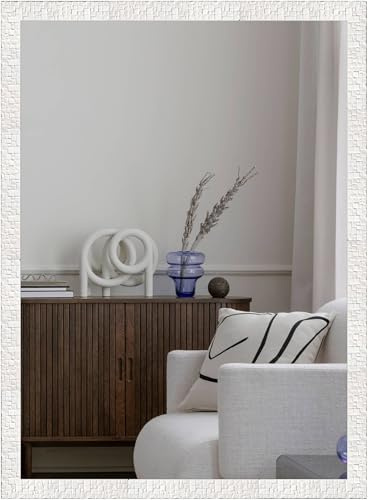 nielsen HOME Florentina Rectangular Wall Mirror - White 50x70cm - with Hanging Set - Modern Home Décor