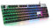 LANGTU Teclado para juegos de membrana, teclado silencioso retroiluminado LED colorido para estudio, panel todo de metal con cable USB de 25 teclas Teclado de computadora antifantasma 104 teclas L1