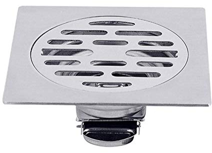 Duschrinne Edelstahl Ablaufrinne, Quadrat Bodenablauf Dusche Duschablauf sehr Flach Duschabfluss Duschablaufrinne Duschrinne 10x10cm für Küche, Bad, Dusche, Garage und Keller (Size : A)