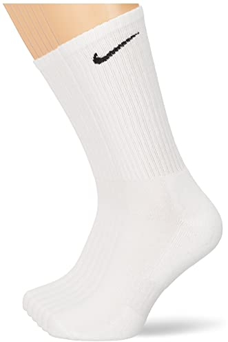 Nike 6 Paar Socken Herren Damen Weiß Grau Schwarz Tennissocken Sportsocken Sparset SX7664 Größe 34 36 38 40 42 44 46 48 50, Farbe:weiß, Größe:34-38