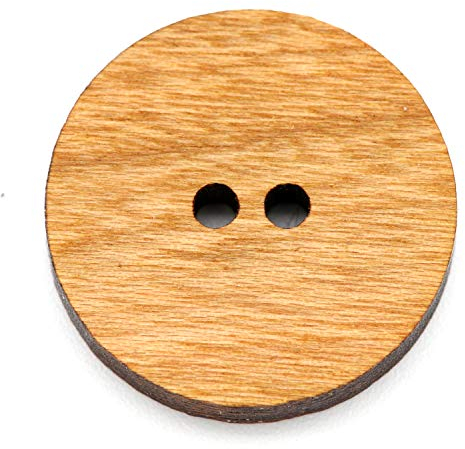 NaturSchatulle Holzknöpfe Natur 12-30mm I 25 Stück Kirsche 2 Loch Knöpfe Holz DIY Basteln Nähen Schmuckherstellung Annähen Rund 20mm