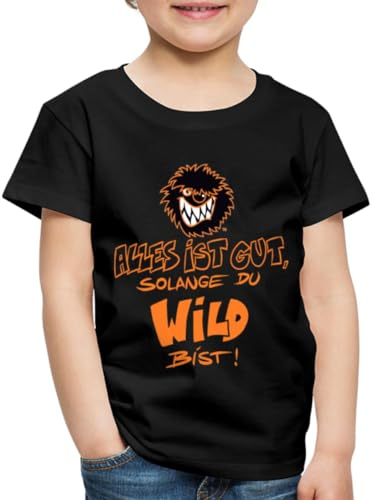 Spreadshirt Die Wilden Kerle Spruch Motto mit Logo Kinder Premium T-Shirt, 122/128 (6 Jahre), Schwarz