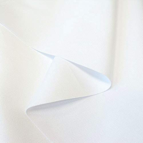 TOLKO 50cm Canvas Stoff Meterware | Polsterstoff Bezugsstoff | 1,5mm dick robust reißfest | Baumwoll-Segeltuch zum Polstern Beziehen | Baumwoll-Stoffe zum Nähen für Hose Jacke (Weiß)