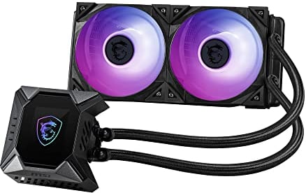 MSI MAG CORELIQUID K240 CPU-Wasserkühlung (240 mm, 2 Lüfter, Intel 115x/1200, AMD AM4/AM3+/TR4, schwarz, RGB & Display)