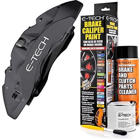 Netagon Car Brake Caliper Quick Drying High Performance Temperature Rating 220 C Paint Kit Set (Dark Graphite Grey)