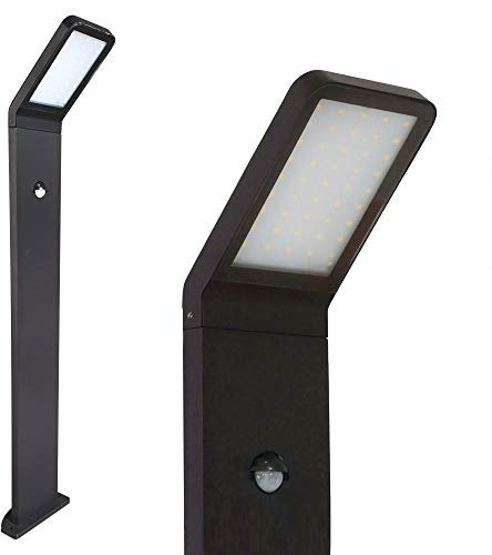 max K O M F O R T LED Außenleuchte Standleuchte mit Bewegungsmelder schwarz Aluminium 10 Watt, 80cm, IP54, | Wegeleuchte 337-800BM