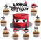 25 Stück Anime Ninja Thema Happy Birthday Cake Topper-Set mit Cupcake Topper Ninja Warriors Fighters Karate Themed Kung Fu Martial Arts Cupcake Picks für Jungen Geburtstagsparty
