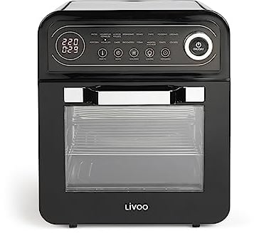 Livoo – Four à air chaud DOC255 – jusqu'à 220°C, 1600W, 60min, 12L, 5 accessoires inclus