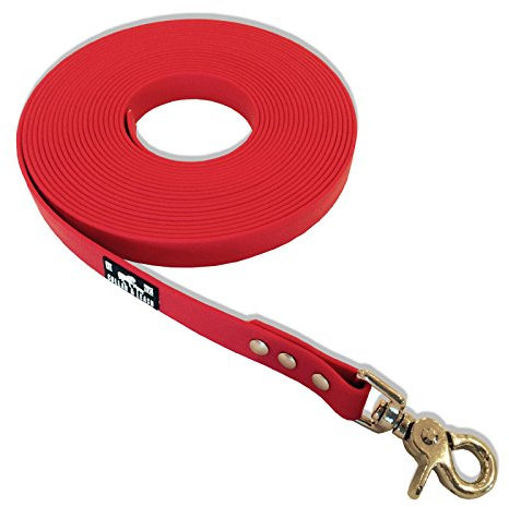 Schleppleine Trainingsleine für Hunde, robust, wetterfest, aus Flacher BIOTHANE® - BETA 16 mm - [6 m] - rot - RD522