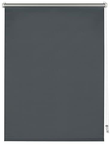 Deco Company Thermo-Rollo ohne Bohren mit Thermo-Rückseite, Klemm-Montage, Höchste Lichtreflektion, Energiesparend, Lichtundurchlässig, Alle Montage-Teile inklusive, Anthrazit, 60 x 150 cm