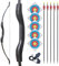 DD&Qarchery Recurvebogen Pfeil und Bogen Erwachsene 53'' Sportbogen Set für Einsteiger Traditionelles Langbogen mit Bogenschießen Zubehör （40LB）
