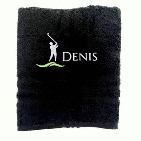 Golf Personalisiertes Handtuch mit Namen Schön gestickter Sport Name Handbadetuch 100% Baumwollhandtuch Sportliche Motive Personalized Custom Towel with Name (100 x 50 cm, Golf)