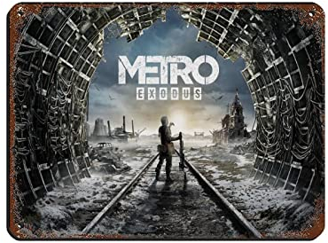 RIELLI Metro Exodus Game Blechschild Vintage Metall Pub Club Cafe Bar Home Wandkunst Dekoration Poster Retro 30 x 40 cm