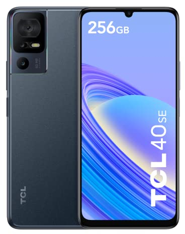 TCL 40 SE 256GB - Smartphone de 6.75 (Pantalla 90Hz, 6GB-256GB, Ampliable MicroSD, Dual SIM, Cámara 50MP, Batería 5010mAh, Doble Altavoz estéreo, Android 13.) Dark Grey