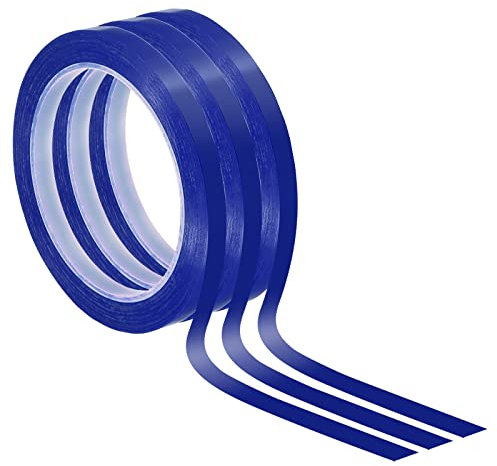 PATIKIL 0.31 x 72 Verges Polyester Métallique Ruban, 3 Lot Décoratif Film Ruban Adhésif Miroir Ruban Bandes pour Maison Graphique Arts Artisanat, Bleu