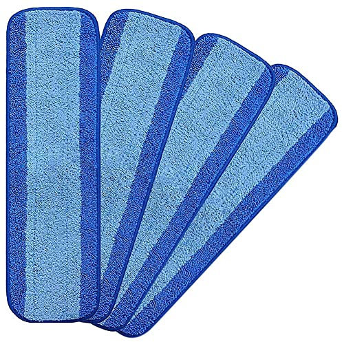 Duendhd 4 x Mikrofaser-Reinigungspads, kompatibel mit Mop, Swifter wiederverwendbare Pads, Hartholzboden--Reinigungskopf