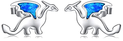 Drachen Ohrstecker mit Erstellt Opal Sterling Silber Fliege Drachen Ohrringe für Damen Drachen Geschenke für Teen Mädchen Drachen Schmuck für Frauen Geburtstagsgeschenke für Drachenfreunde