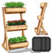 tillvex® Jardinière surélevée en Bois avec 3 étages | Jardinière de qualité supérieure avec Non-tissé | Escalier de Fleurs pour terrasse, Balcon et Jardin | Parterre de légumes, Parterre d'herbes