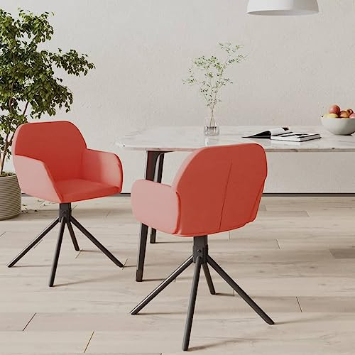vidaXL Esszimmerstühle 2 Stk. Drehbar Rosa Samt