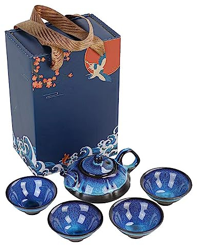 Teeservice Chinesisches Kung Fu Teeset, Kiln Change Teekanne Geschenkset, Antik Handgemachtes Immaterielles Kulturerbe, Für Zuhause, Sozial, Geschenke, Outdoor und andere Anwendungen (Kiln Change