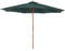 Outsunny 3(m) Garden Parasol, Pulley Operated Patio Umbrella, Wooden Parasol, Table Market Umbrella with Rope Pulley Mechanism and 8 Ribs, Dark Green
