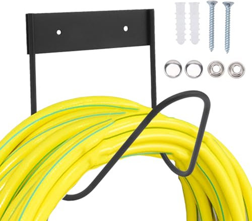 Yowmina Soporte para Manguera de Jardin, Gancho de Soporte de Manguera Resistente de Acero Inoxidable, Soporte Manguera Agua para Patio Exterior, Gancho de Mangueras Colgantes en La Pared para Cable
