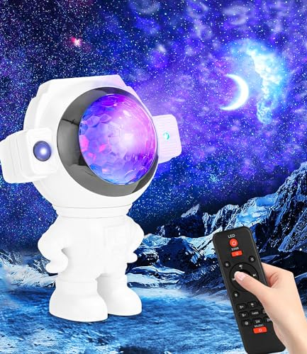 LED Sternenhimmel Projektor,Astronaut Sternenhimmel Projektor Galaxy Nachtlicht,Planetarium Projektor mit Timer,Fernbedienung,Schlafzimmer Deckenprojektion Lampe,Geschenk für Kinder und Erwachsene