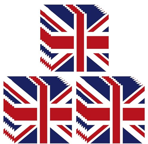 Papierservietten mit Union Jack, 16 Stück, britische Party-Servietten, britische GB-Servietten, für Straßenparty-Dekoration, nationale Veranstaltungen, Dekoration
