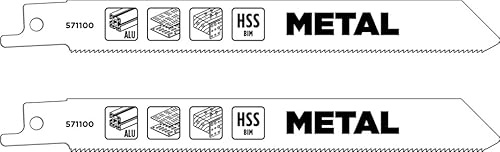 kwb Bimetall-Säbelsägeblatt für Metall, 152mm (geeignet für Aluminium, Blech, Bauholz, stabiles Bimetall, hohe Elastizität, gefräste und geschränkte Zahnung, durchgehärtet, ½'' Universalschaft)
