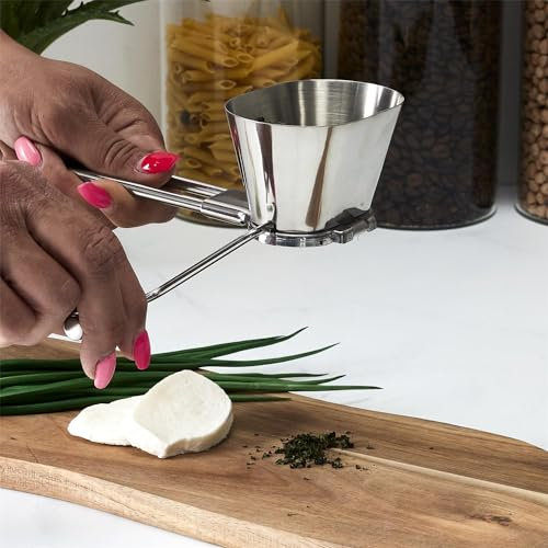 Handmühle für Kräuter – Metall Grinder – Manuelle Gewürzmühle aus Edelstahl – Kräuter Zerkleinerer für Küche & Kochen – Langlebig & Präzise – Silber