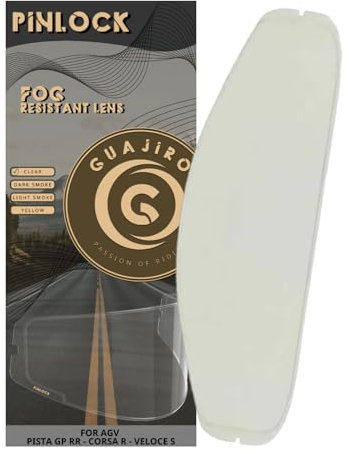 Guajiro - Pinlock Race 3 | kompatibel mit AGV Pista GP RR - Corsa R - Veloce S | Antibeschlag-Pinlock | Maximale Sichtbarkeit | PC-Bildschirm. Hohe Qualität (Pinlock)
