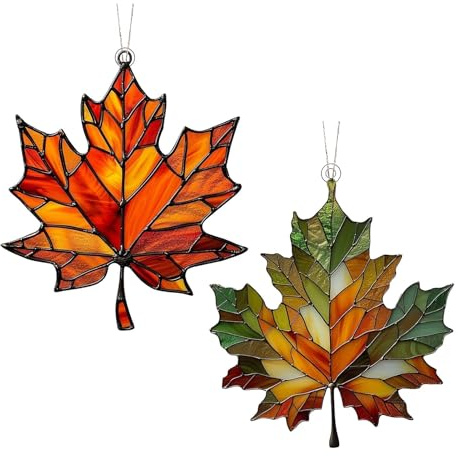 2 Stück Herbstdeko Hängend, Herbstblätter Wandkunst,Herbstblätter-Wandkunst-,Thanksgiving Supplies Leaves Holiday Ornaments,Ornament Für Thanksgiving,