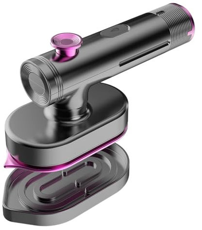 lvifloae Mini plancha de vapor colgante de mano Mango giratorio 90 Seco húmedo Tanque de agua de 60 ml Precalentamiento de 20 segundos Potencia de 40 vatios Ideal para viajes en