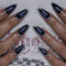 GlamRays Lot de 24 faux ongles à pression - Tête carrée - Bleu - Change graduel Y2K - Aspect œil de chat - Pour ongles