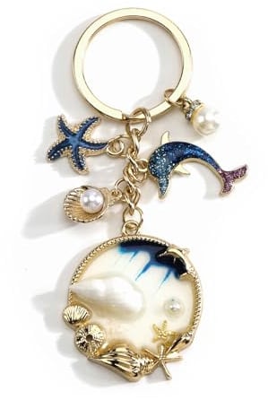 Tranbath Personalisierter Schlüsselanhänger, Süßem Meerestier Design (Seestern, Muschel, Delfin), Das Geschenk Für Frauen, Guter Freundinnen, Geburtstagsgeschenk Für Frauen, Schlüsselanhänger Auto
