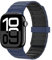 Astorgos Correa Magnética Compatible con Apple Watch Ultra 2/Ultra 49mm,S10 46mm,9/8/7 45mm,SE2/SE/6/5/4 44mm,3/2/1 42mm,Correa de Silicona Ajustable,Pulsera Deportiva, Azul Oscuro/Negro