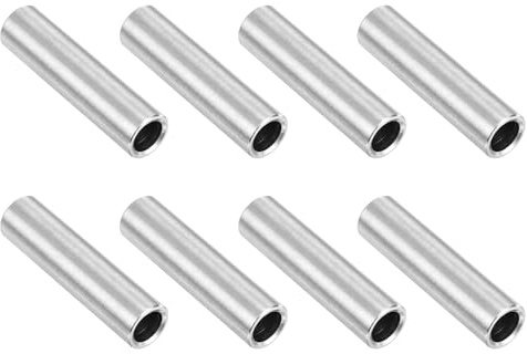 QUARKZMAN 8Pcs Espaciador De Acero Inoxidable 304 3/8 OD x 1/4 ID x 1-9/16 Longitud (10x7x40mm) Separador De Tornillo Buje Acabado Liso Espaciador M3 Pernos Y Varillas, Plateado