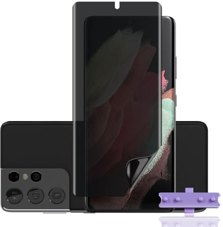 Rnnmeeko Protection D'écran Anti-Espion Compatible avec Samsung Galaxy S21 Ultra Film TPU Flexible [Pas Verre Trempé],Anti-Rayures Anti-Spy Protège Écran Privacy pour S21 Ultra