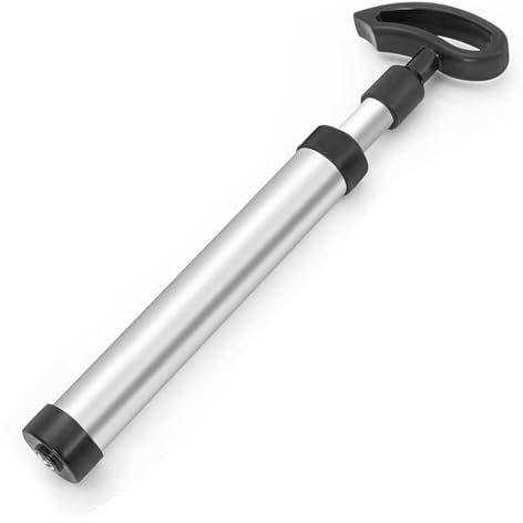 K-MART Portable Ball Pump with Needle & Nozzle, Extension Hose - Inflator Kit for Football, Volleyball, Rugby Balls - Durable Aluminum-Alloy Tube, Fast Inflation (Silver)